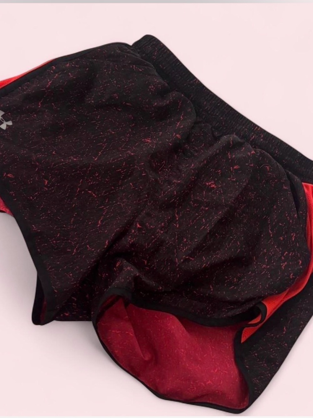 Under Armour Women’s Black Athletic Shorts with Red Accents
